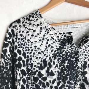Croft&barrow cardigan black and gray leopard spots
